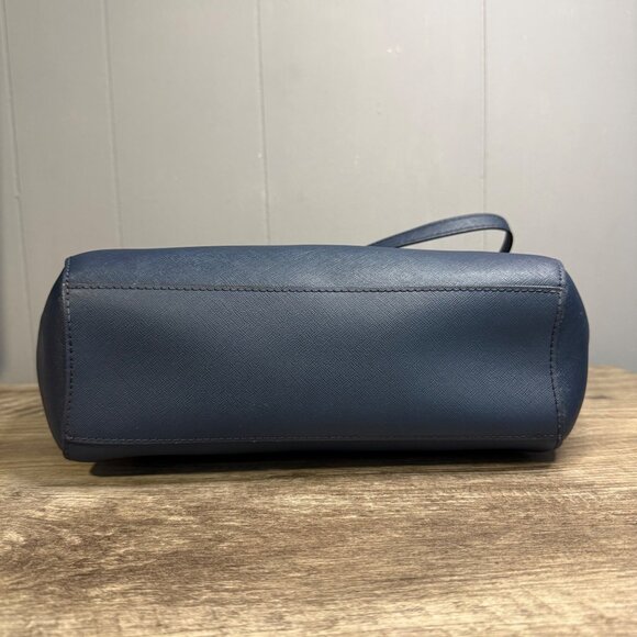 MICHAEL KORS Jet Set Chain Tote Shoulder Bag In Navy Blue Leather - Picture 8 of 10